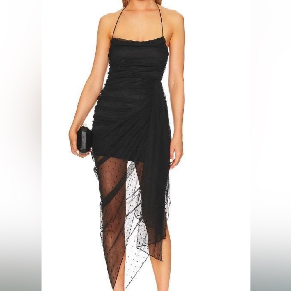 Majorelle Sophia Black Polka Dot Lace Dress